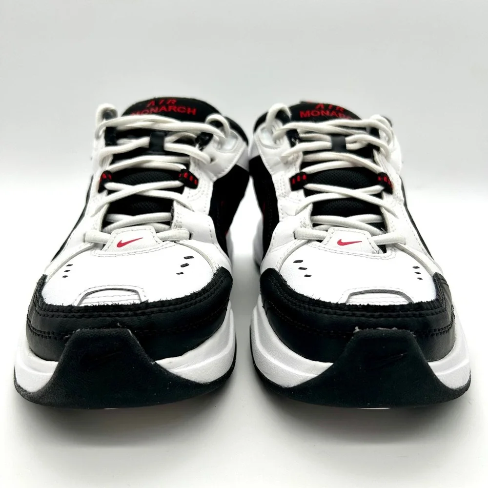 Nike Air Monarch IV Shoes Mens Sz 7 White Black Red Athletic Sneakers 415445-101